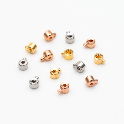 10pcs Gold/ Silver/ Rose Gold Crimp Beads, Rondelle Crimp 3x2mm, Fit Soft Wire/ Cord Only (GB-400)