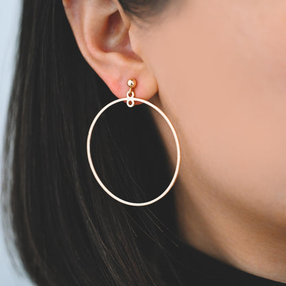 10pcs Gold/ Silver Tone Round Circle Pendants 25/ 35/ 45mm, 18K Gold/ Rhodium plated Brass, Geometric Ring Loop Hoop Charms (GB-424)