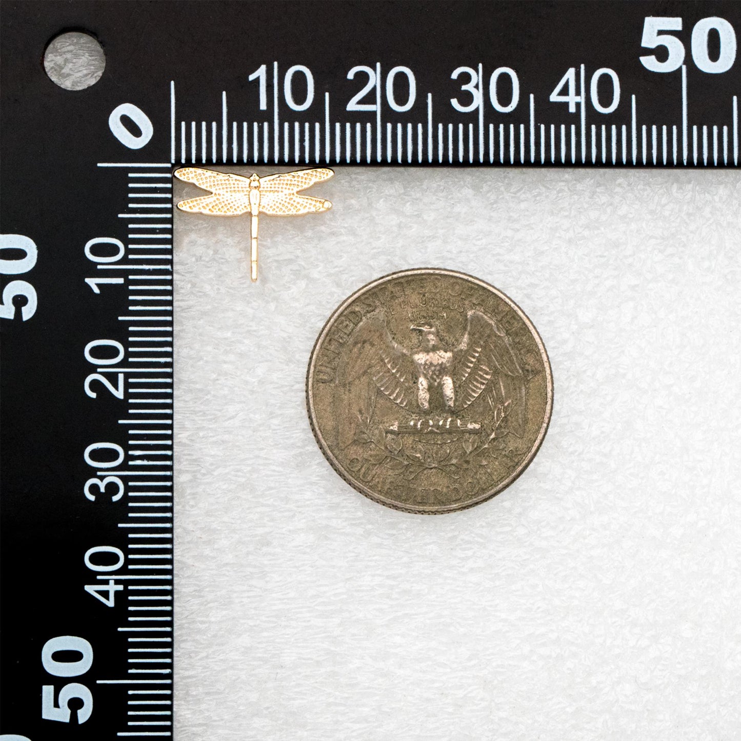 10pcs Gold Dragonfly Stud Earrings with Loop 16x11mm, 18K Gold plated Brass Ear Posts Wholesale (#GB-415)