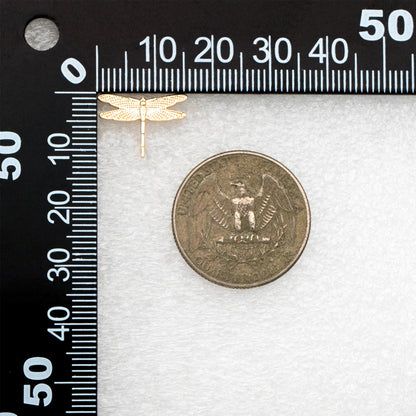 10pcs Gold Dragonfly Stud Earrings with Loop 16x11mm, 18K Gold plated Brass Ear Posts Wholesale (#GB-415)