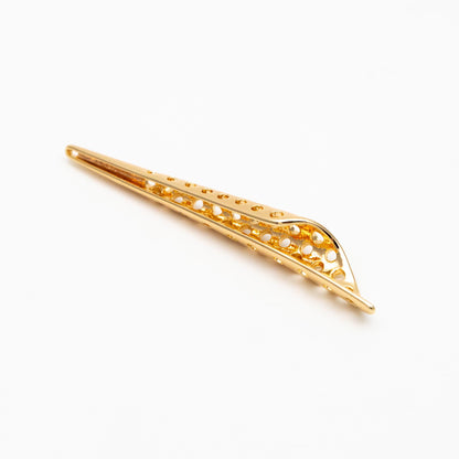 10pcs Gold Long Stick Charms 44x6mm, Gold plated Brass Tube Pendants, Lead Nickel Free (GB-418)