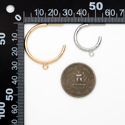 10pcs Gold/ Silver Tone Earring Posts, Circle Stud Earring with Ring/Loop, 20/ 30mm Circle Size (GB-425)