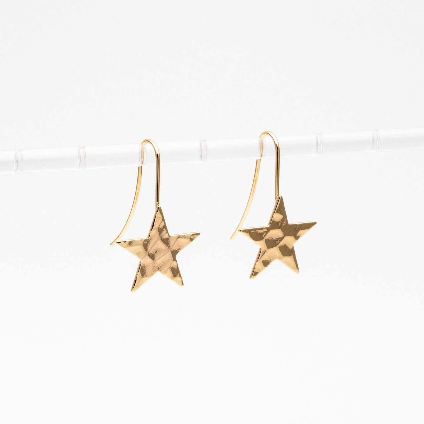 10pcs Gold plated Brass Star Ear Hook with loop, 30x19mm, Simple Earwires Earring Post Components (GB-426)