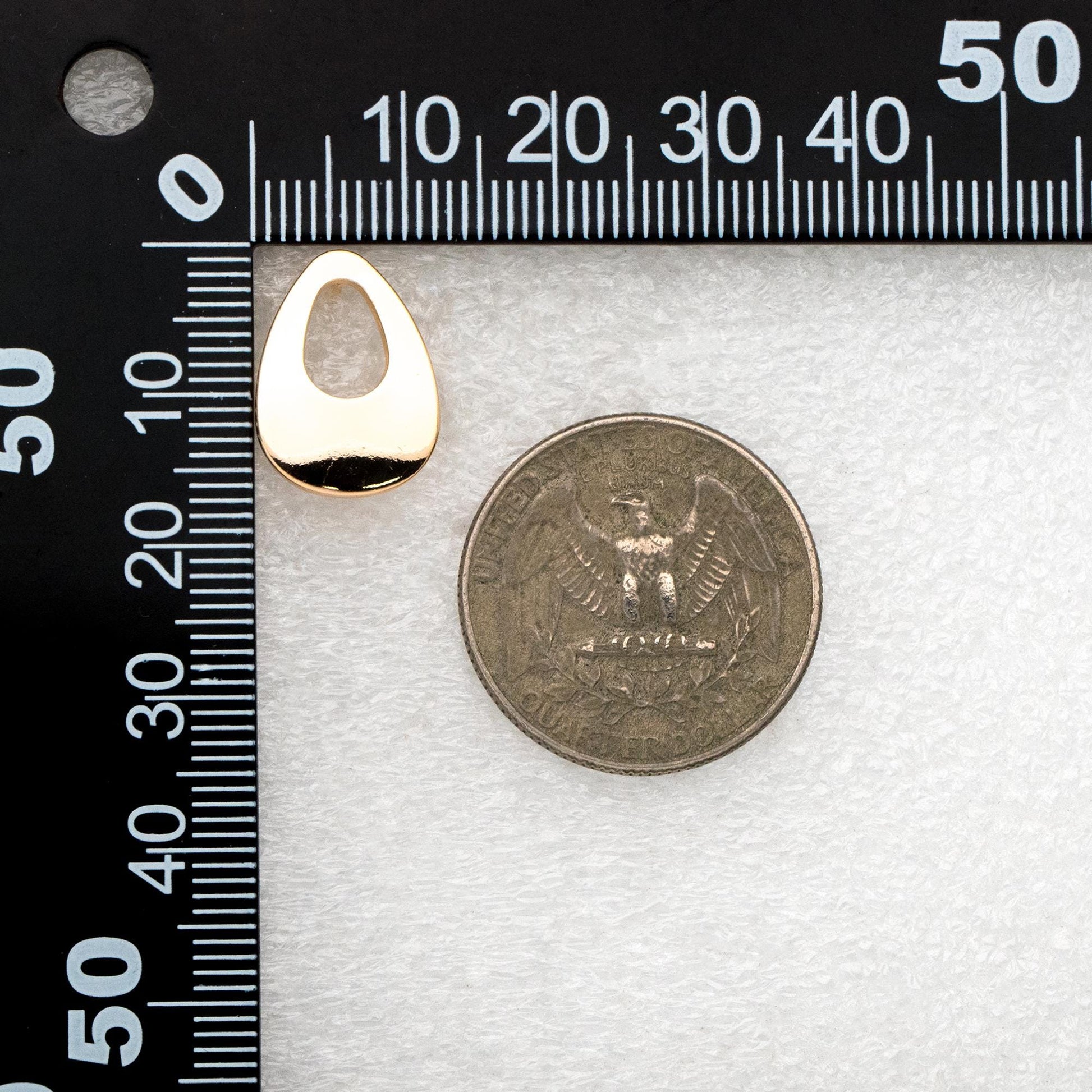 10pcs Gold Teardrop Ear Post with Loop, 17x12mm, 18K Gold Plated Brass Geometric Earring Studs (GB-441)