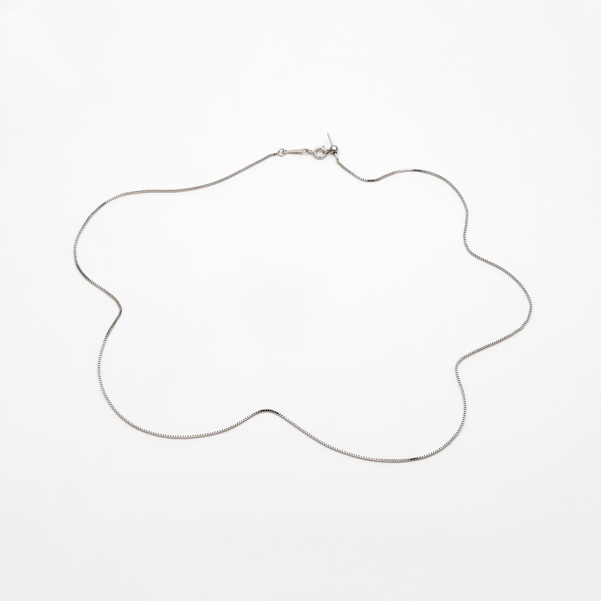 Gold/ Silver Box Chain Adjustable Necklace 0.9mm, Gold/ Rhodium plated Brass Finished Dainty Necklace, 20 Inch Ready to Wear (#LK-586)