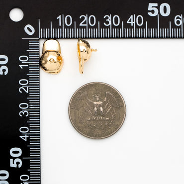10pcs Gold/ Silver Tone Baseball Cap Charms, 18K Gold/ Rhodium Plated Brass, 3D Cap Pendants (GB-4616)