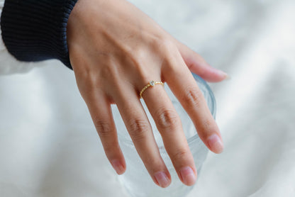 4pcs CZ Pave Gold/ Silver Teardrop Ring, Dainty Ring, Thin Ring, Everyday Ring (#GB-4171)