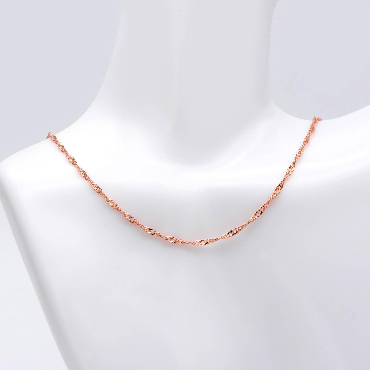 Gold/ Silver/ Rose Gold Twisted Chains 1.8mm, Flat Curb Chain Findings (#LK-427)/ 1 Meter=3.3 ft