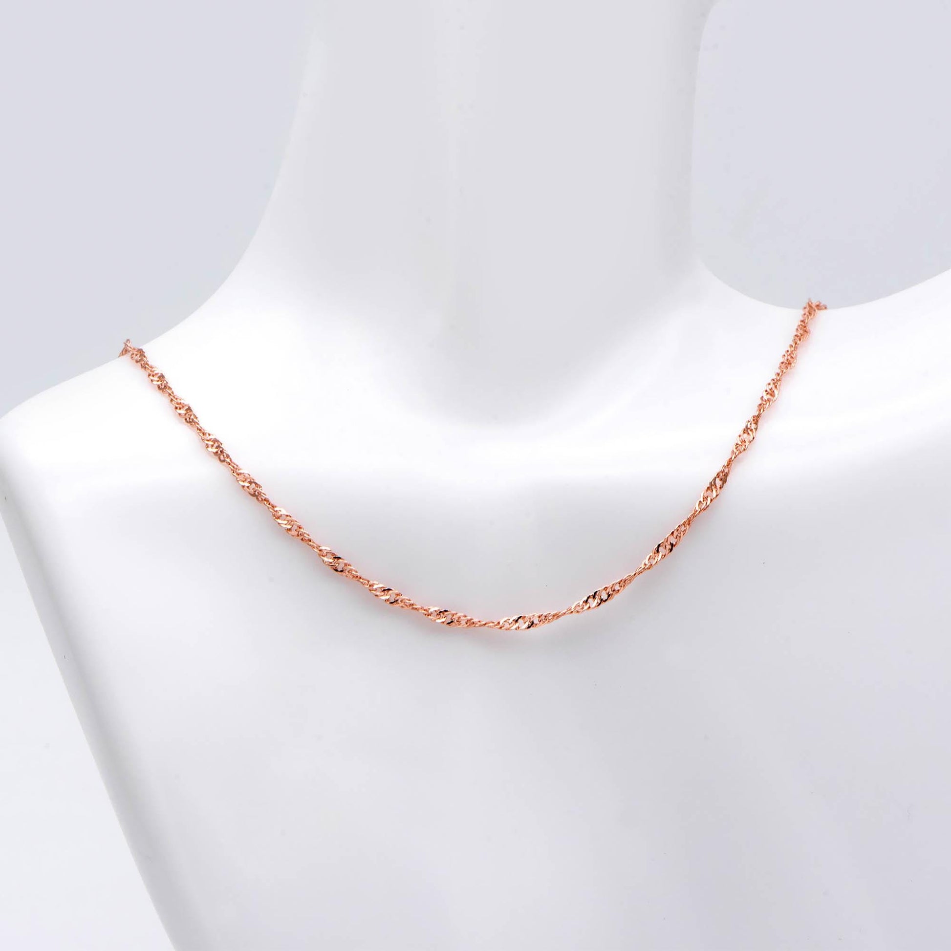 Gold/ Silver/ Rose Gold Twisted Chains 1.8mm, Flat Curb Chain Findings (#LK-427)/ 1 Meter=3.3 ft