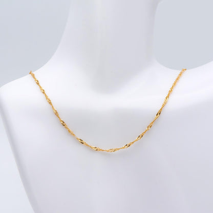 Gold/ Silver/ Rose Gold Twisted Chains 1.8mm, Flat Curb Chain Findings (#LK-427)/ 1 Meter=3.3 ft