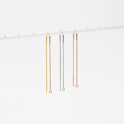 10pcs Gold/ Silver/ Rose Gold Ear Threader Earrings, Earwire Thread with Jump Ring, Color Not Easily Tarnish (GB-333-D)