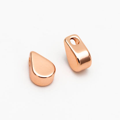 10pcs Mini Gold/ Silver/ Rose Gold Teardrop Charms 6mm, Gold/ Rhodium plated Brass Leaf Beads (GB-088)
