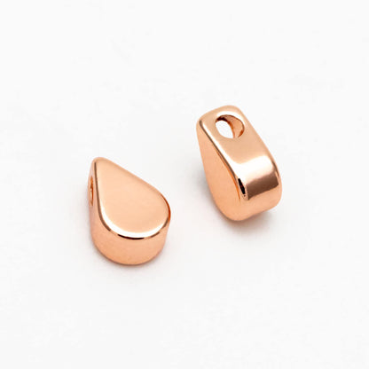 10pcs Mini Gold/ Silver/ Rose Gold Teardrop Charms 6mm, Gold/ Rhodium plated Brass Leaf Beads (GB-088)