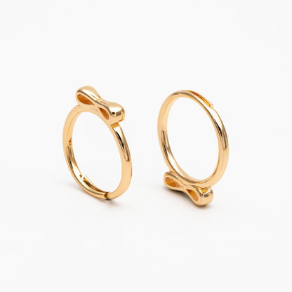 4pcs Gold/ Silver Tone Bowknot Ring, Thin Ring, Everyday Ring, Fashion Rings, Dainty Rings, Adjustable Ring (#GB-4617)