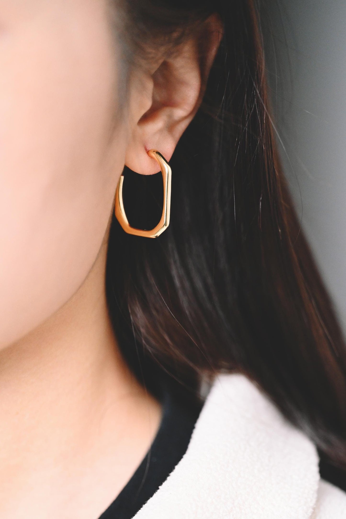 10pcs U-Shape Gold ear posts, Geometric earring posts, Hoop stud earrings (GB-2048)