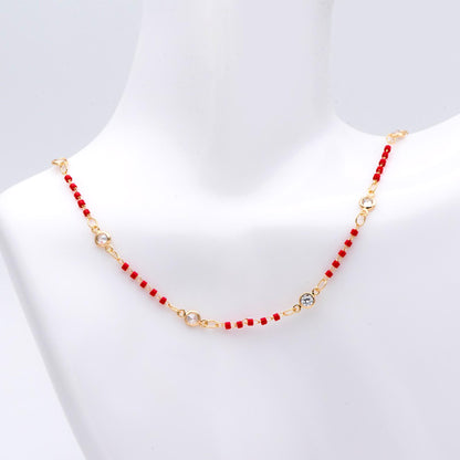 Miyuki Seed Bead Chain, Dainty Gold Beaded Chains, 4mm Round Coin CZ Links (#LK-437)/ 1 Meter=3.3 ft