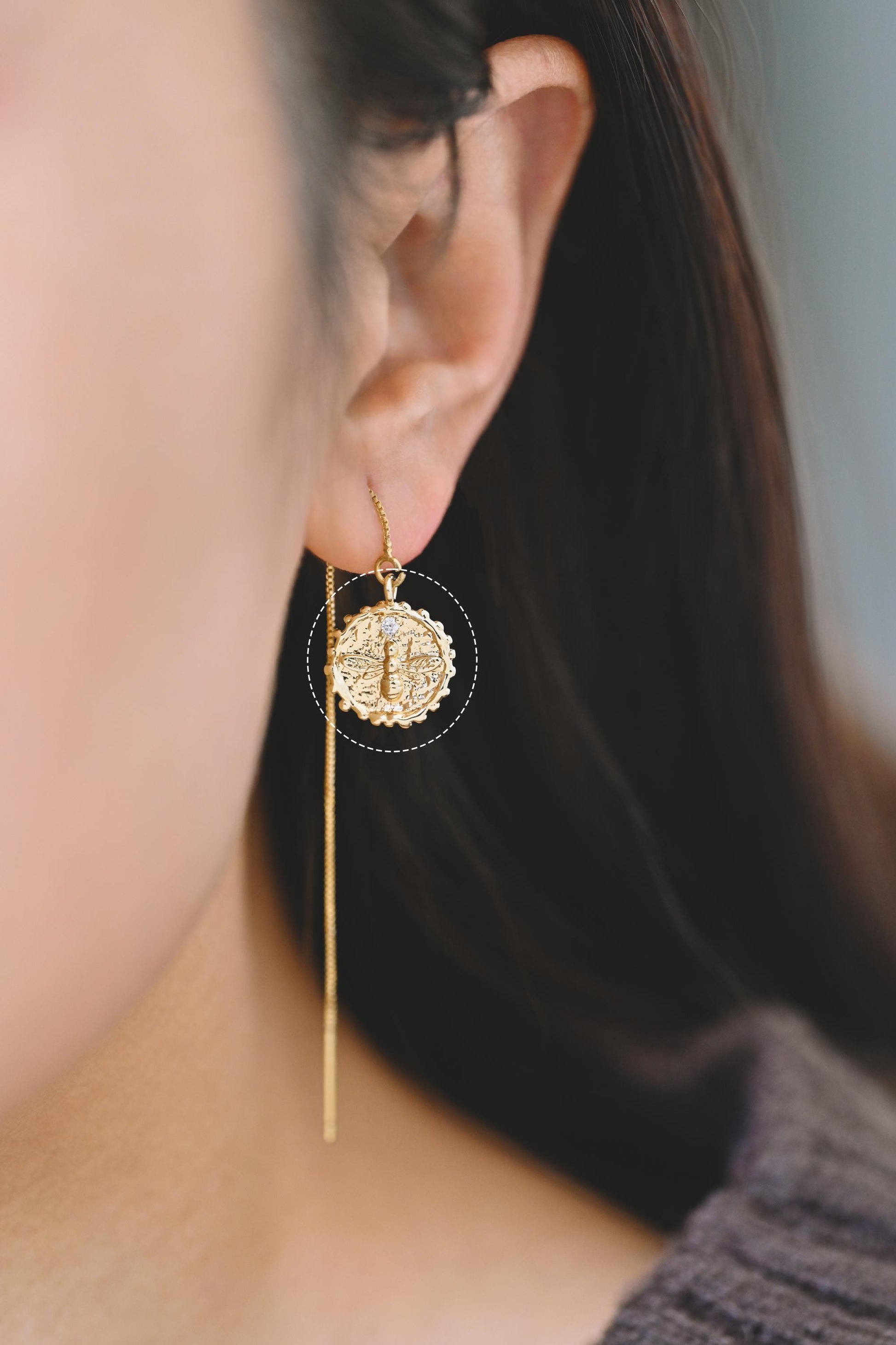 10pcs CZ Pave Gold Bee Fossil Charms, Gear Pendants 16x13mm, Earring Findings, Jewelry Making Supplies (GB-3093-A)