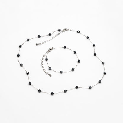 Stainless Steel Beaded Chain, Adjustable Bracelet/ Anklet/ Necklace, Ready to Wear (#LK-380-5)