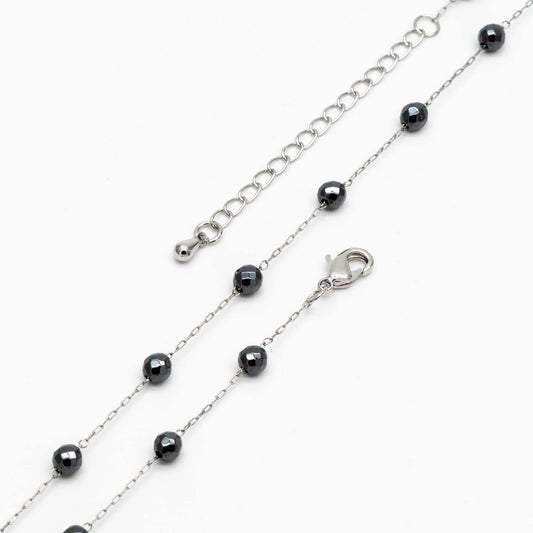 Stainless Steel Beaded Chain, Adjustable Bracelet/ Anklet/ Necklace, Ready to Wear (#LK-380-5)