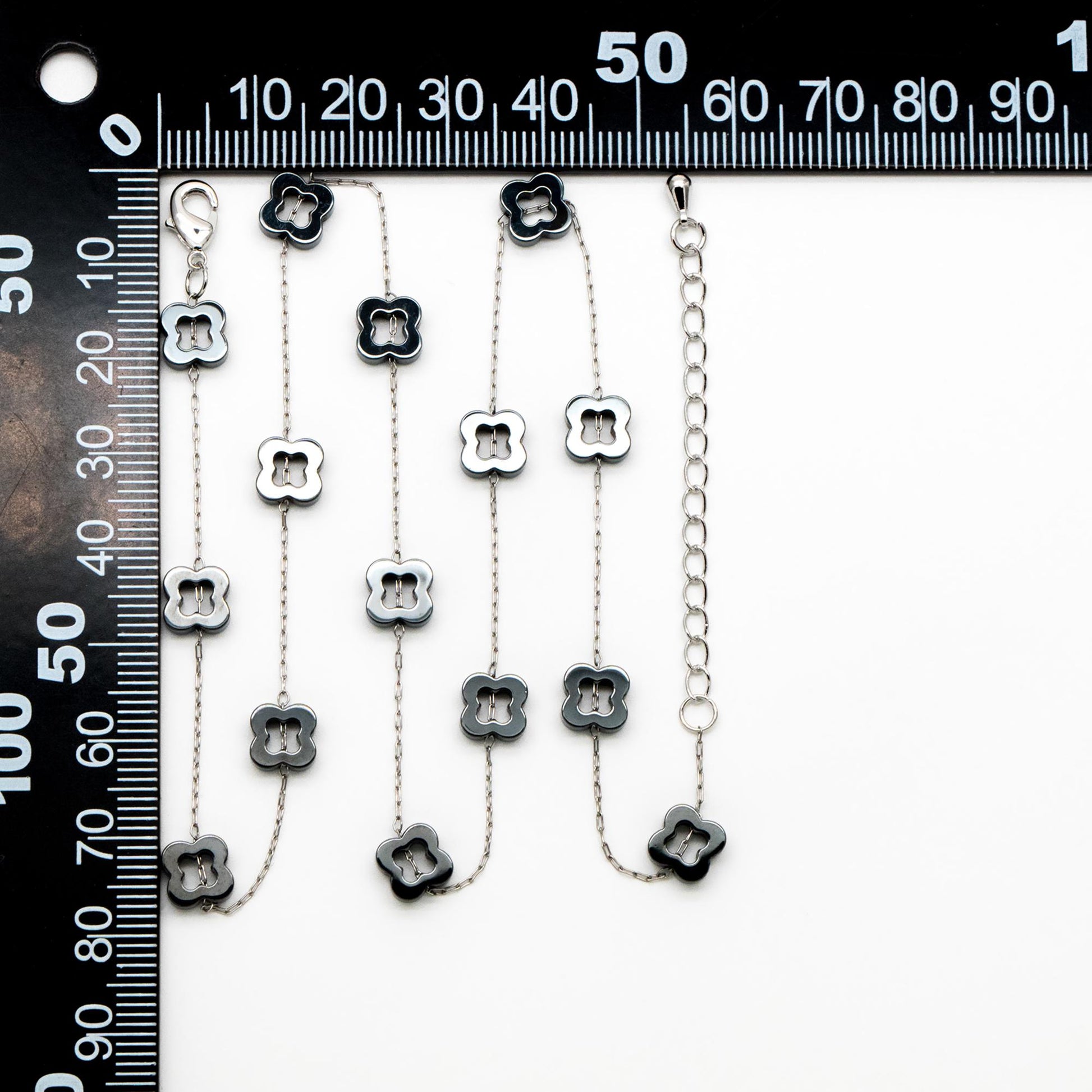 Stainless Steel Clover Beaded Chain 6mm, Adjustable Bracelet/ Anklet/ Necklace, Ready to Wear (#LK-380-6)