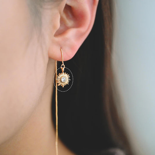 10pcs CZ Pave Gold Sun Charms 13x10mm, 18K Gold plated Brass Dainty Sun Pendants (GB-1658-C)