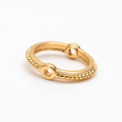 10pcs Gold Round Bead Frame Charms, Gold plated Brass Ring Connectors (GB-1859)