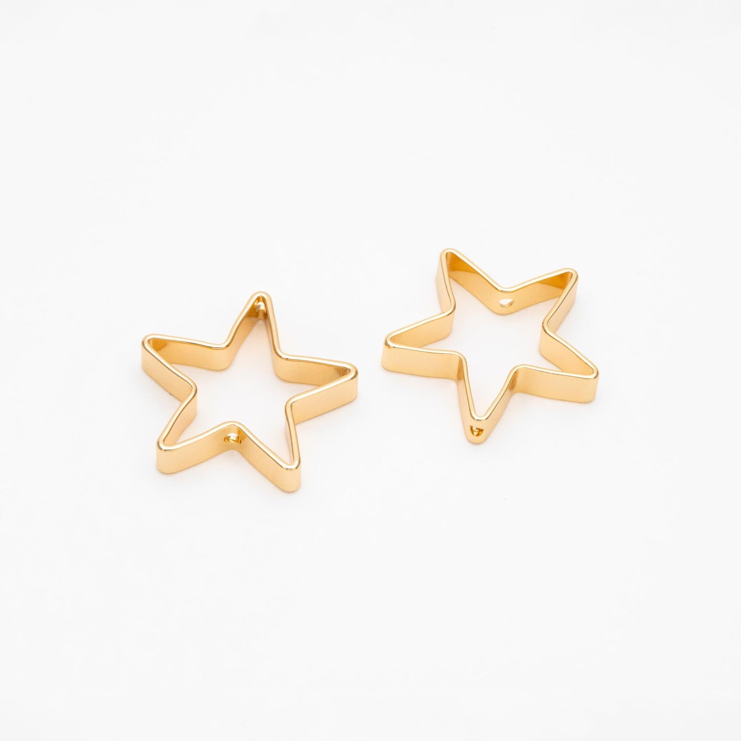 10pcs Gold plated Brass Star Bead Charms 20mm (GB-2871)
