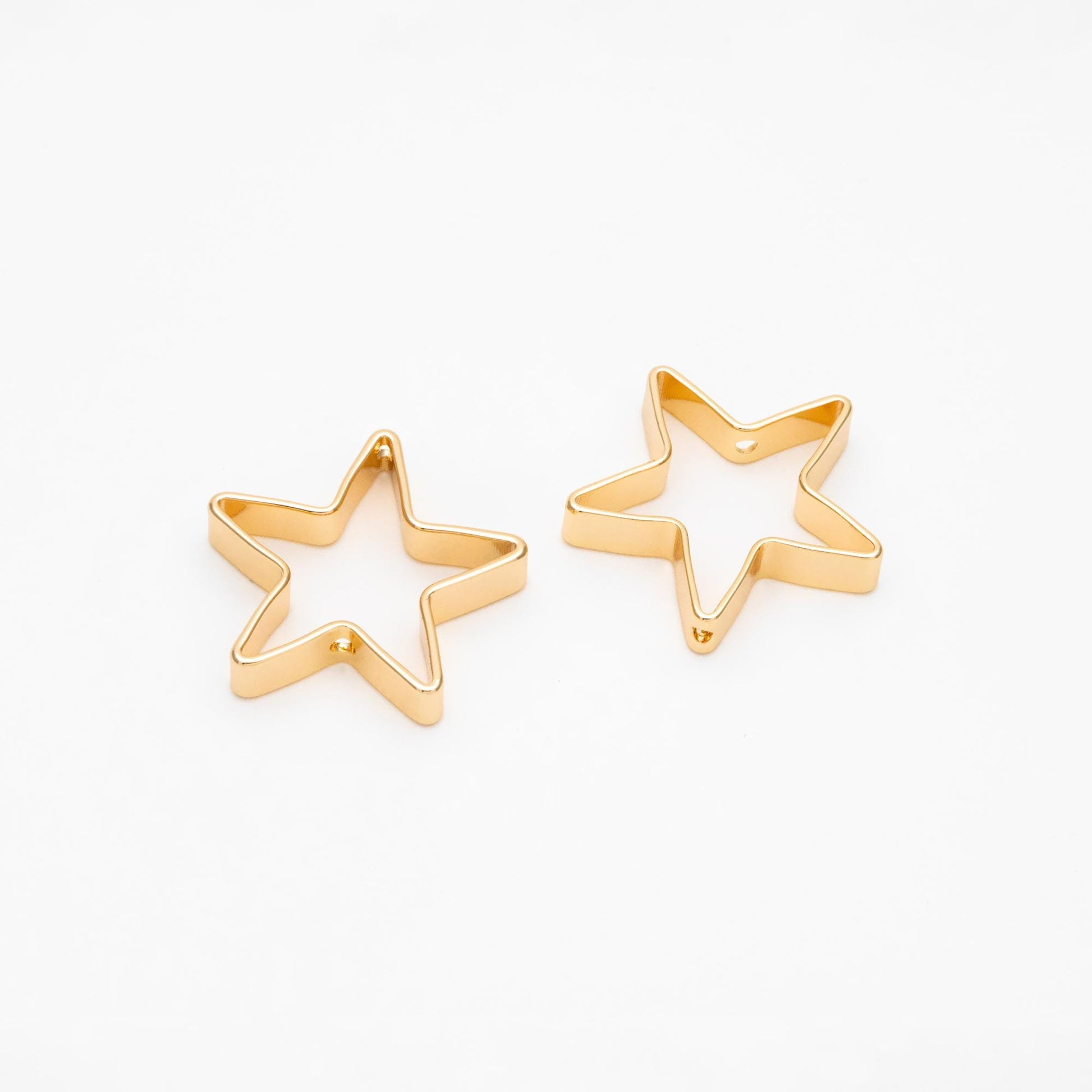 10pcs Gold plated Brass Star Bead Charms 20mm (GB-2871)