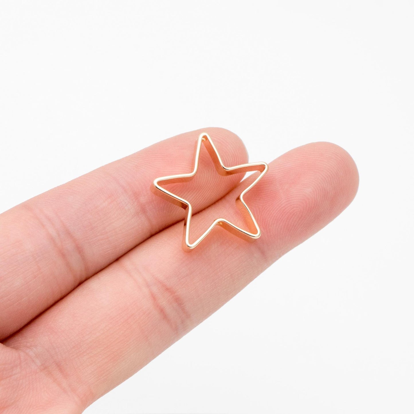 10pcs Gold plated Brass Star Bead Charms 20mm (GB-2871)