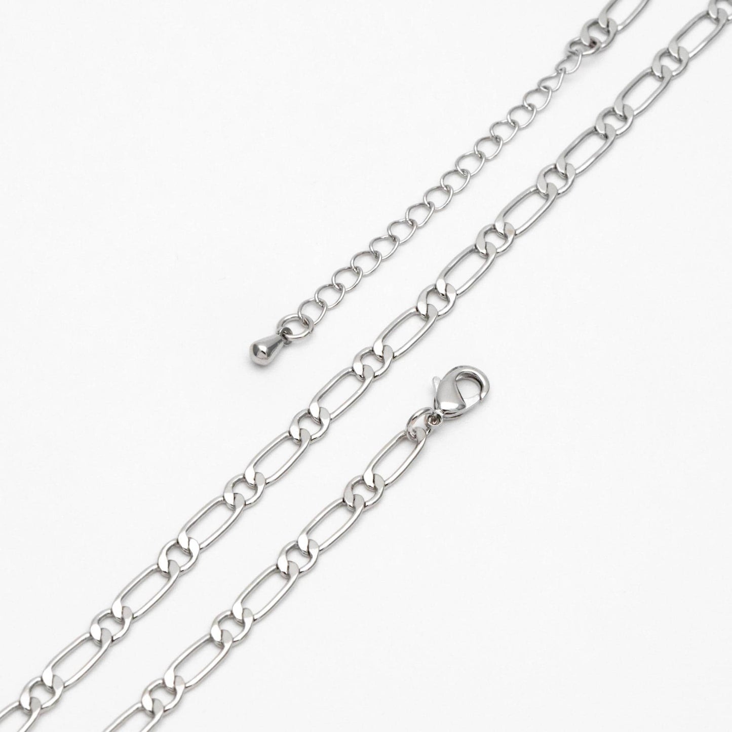 Gold/ Silver Tone Oval Cable Chains, Finished Necklace with Extender Chain, Ready to Wear, 18-21 Inch Adjustable (#LK-384)