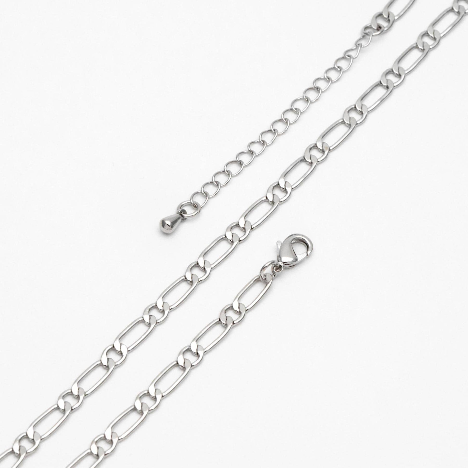 Gold/ Silver Tone Oval Cable Chains, Finished Necklace with Extender Chain, Ready to Wear, 18-21 Inch Adjustable (#LK-384)