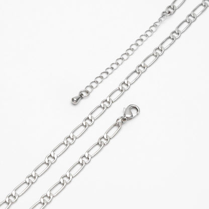 Gold/ Silver Tone Oval Cable Chains, Finished Necklace with Extender Chain, Ready to Wear, 18-21 Inch Adjustable (#LK-384)