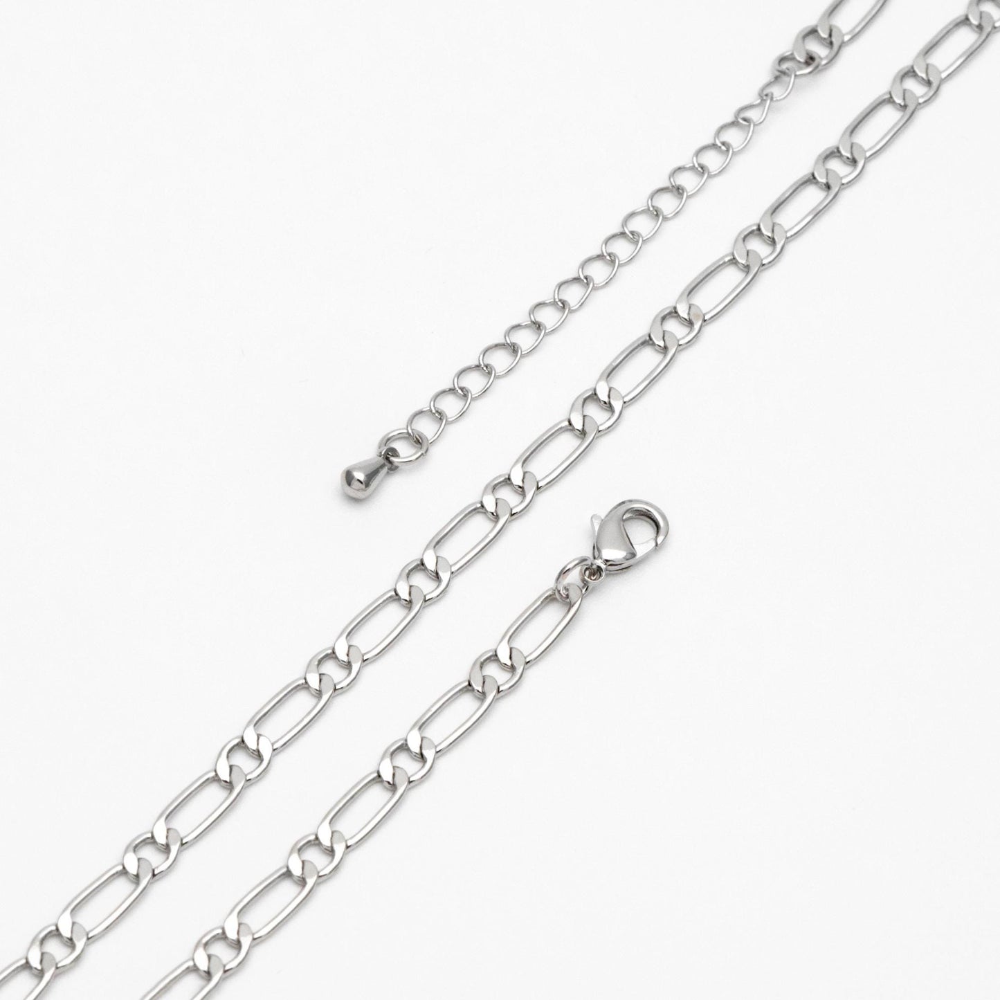 Gold/ Silver Tone Oval Cable Chains, Finished Necklace with Extender Chain, Ready to Wear, 18-21 Inch Adjustable (#LK-384)