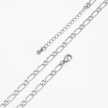 Gold/ Silver Tone Oval Cable Chains, Finished Necklace with Extender Chain, Ready to Wear, 18-21 Inch Adjustable (#LK-384)