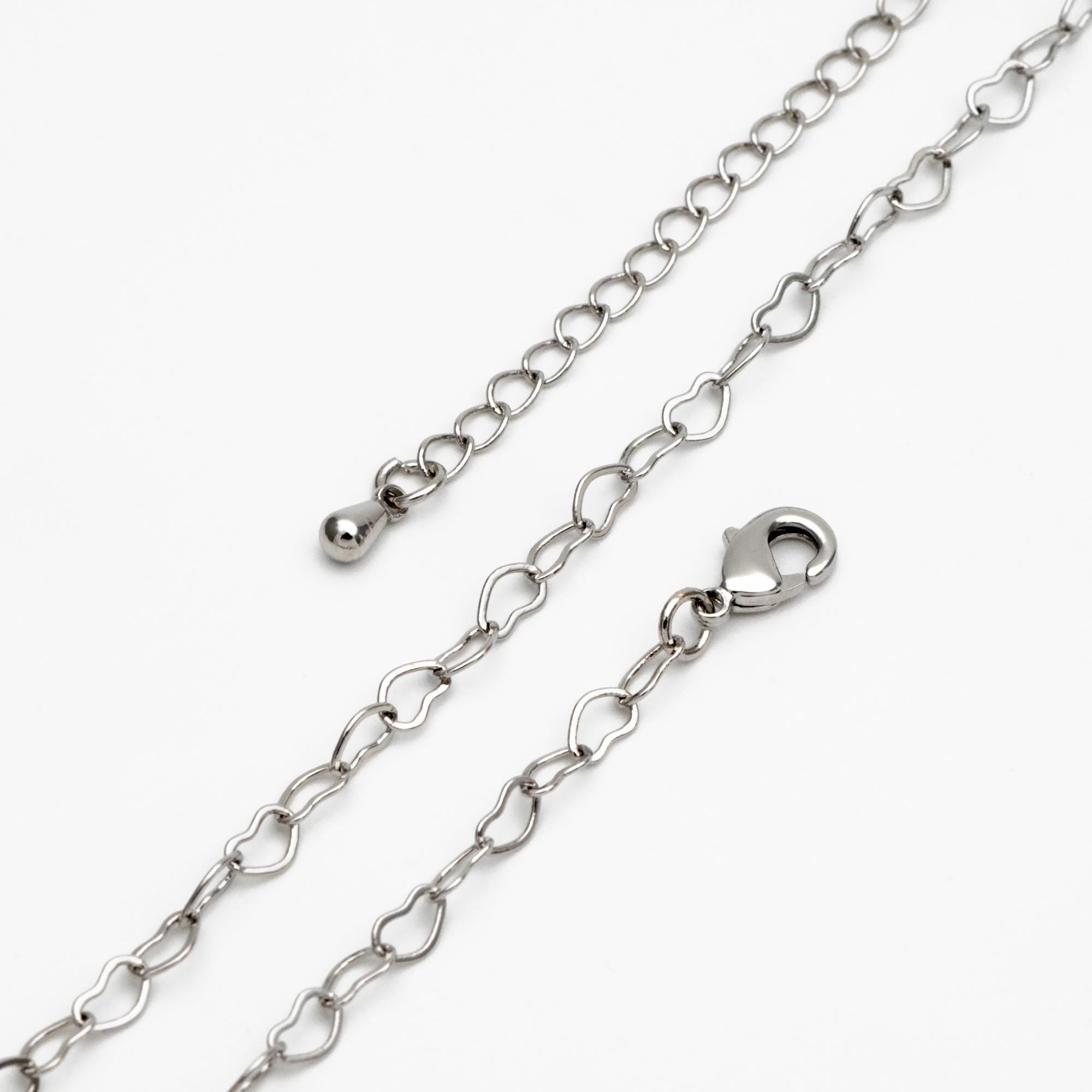 Gold/ Silver/ Rose Gold Heart Chains, Finished Bracelet/ Anklet/ Necklace with Extender Chain, Gold plated Brass, Ready to Wear (#LK-105)