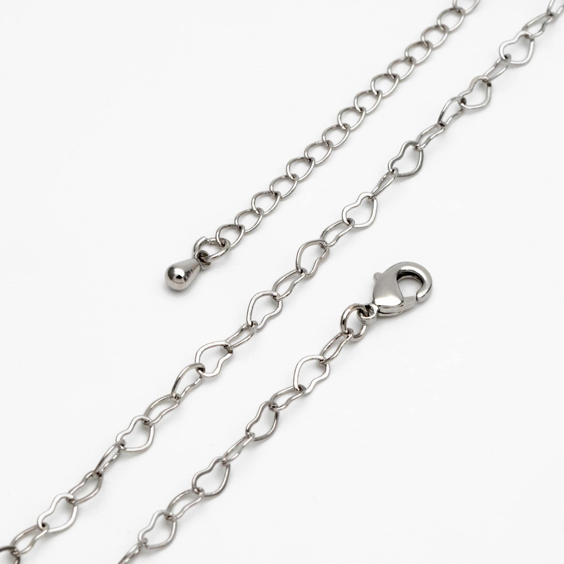 Gold/ Silver/ Rose Gold Heart Chains, Finished Bracelet/ Anklet/ Necklace with Extender Chain, Gold plated Brass, Ready to Wear (#LK-105)