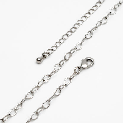 Gold/ Silver/ Rose Gold Heart Chains, Finished Bracelet/ Anklet/ Necklace with Extender Chain, Gold plated Brass, Ready to Wear (#LK-105)