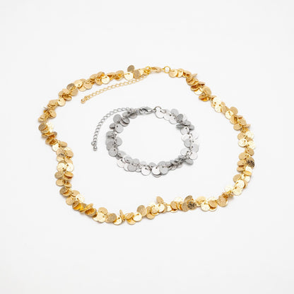 Gold/ Silver Tone Round Disc Chains 6mm, Finished Bracelet/ Anklet/ Necklace with Extender, Ready to Wear (#LK-212)