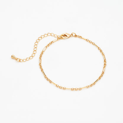 Gold Figaro Chain Necklace, Finished Bracelet/ Anklet/ Necklace with Adjustable Extender, Ready to Wear (#LK-235-1)