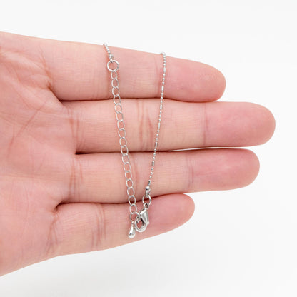 Gold/ Silver Ball Chains 1mm, Finished Bracelet/ Anklet/ Necklace with Extender Chain, Ready to Wear (#LK-243)