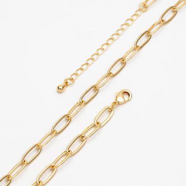 Dainty Gold Oval Link Chains, Finished Bracelet/ Anklet/ Necklace with Extender Chain, Ready to Wear (#LK-495)