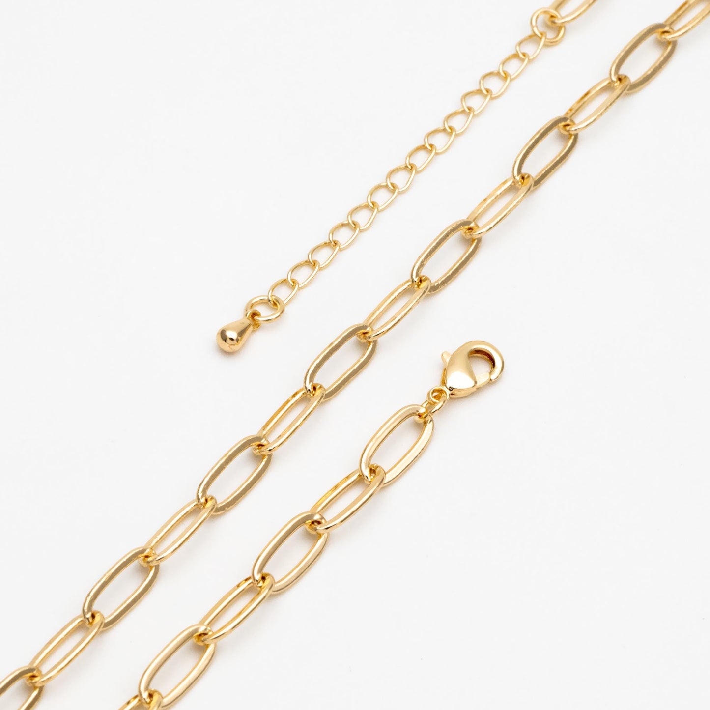 Dainty Gold Oval Link Chains, Finished Bracelet/ Anklet/ Necklace with Extender Chain, Ready to Wear (#LK-495)