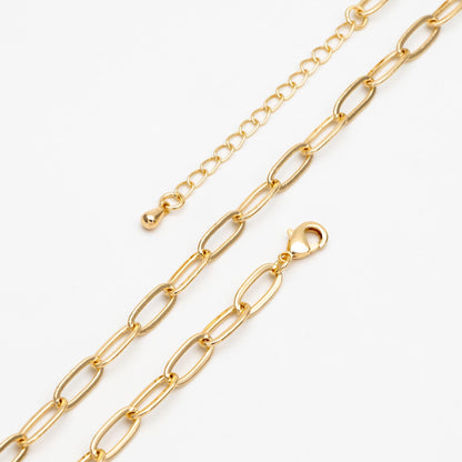 Dainty Gold Oval Link Chains, Finished Bracelet/ Anklet/ Necklace with Extender Chain, Ready to Wear (#LK-495)
