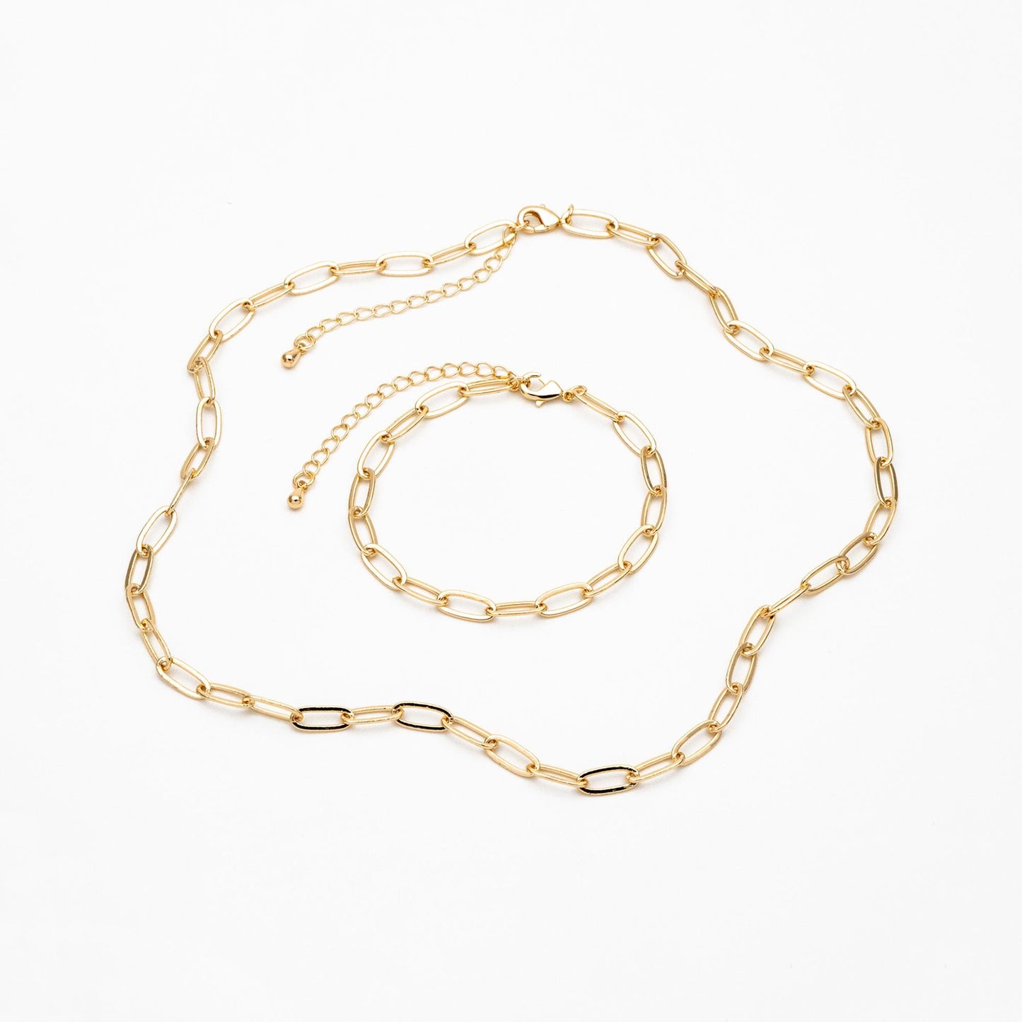 Dainty Gold Oval Link Chains, Finished Bracelet/ Anklet/ Necklace with Extender Chain, Ready to Wear (#LK-495)