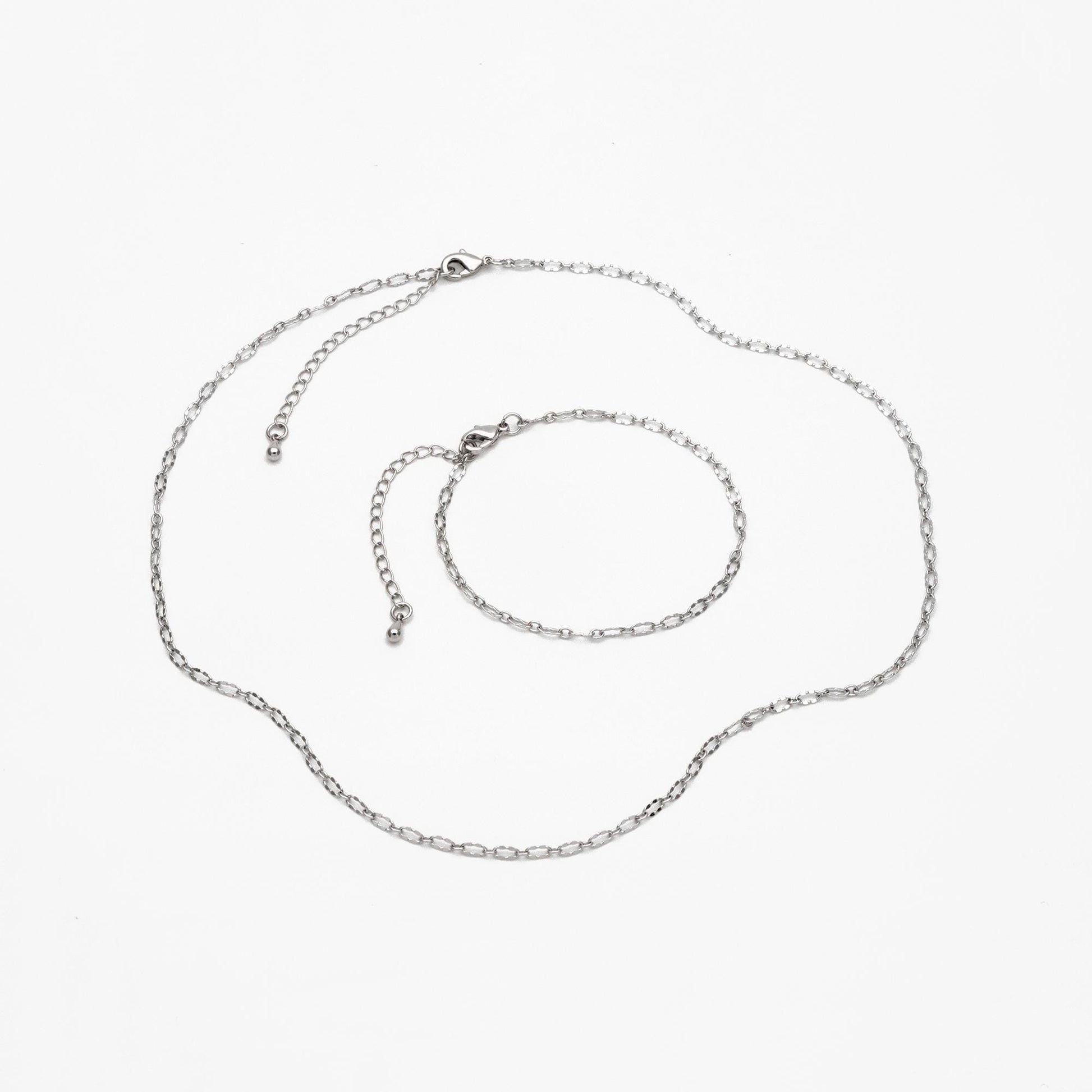 Gold/ Silver Oval Chains 2.5mm, Finished Bracelet/ Anklet/ Necklace with Extender Chain, Ready to Wear (#LK-150-2.5)