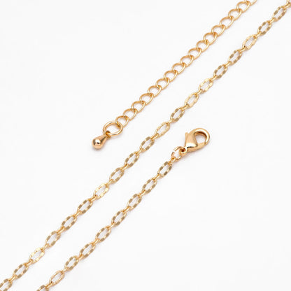 Gold/ Silver Oval Chains 2.5mm, Finished Bracelet/ Anklet/ Necklace with Extender Chain, Ready to Wear (#LK-150-2.5)