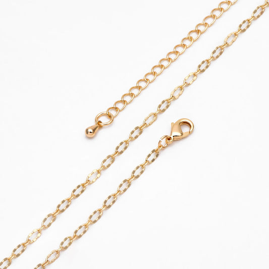 Gold/ Silver Oval Chains 2.5mm, Finished Bracelet/ Anklet/ Necklace with Extender Chain, Ready to Wear (#LK-150-2.5)