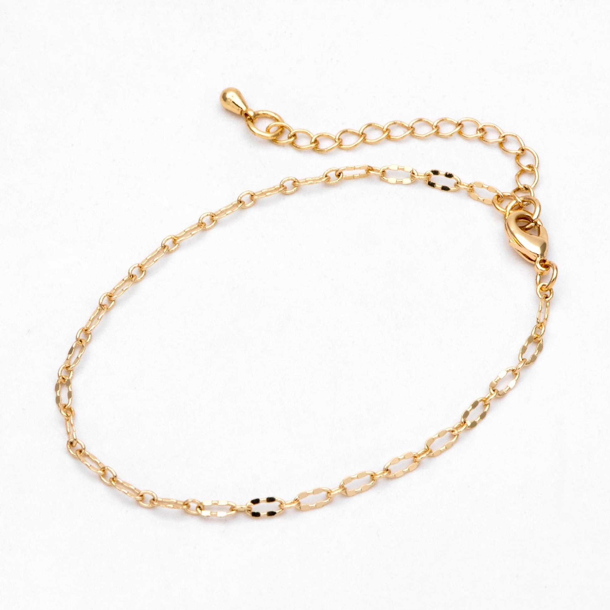 Gold/ Silver Oval Chains 2.5mm, Finished Bracelet/ Anklet/ Necklace with Extender Chain, Ready to Wear (#LK-150-2.5)