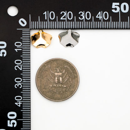 10pcs Gold/ Silver Ginkgo Leaf Charms, 18K Gold/ Rhodium plated Leaf Charm (GB-4558)