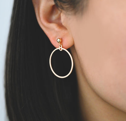 10pcs Gold/ Silver Tone Round Circle Pendants 25/ 35/ 45mm, 18K Gold/ Rhodium plated Brass, Geometric Ring Loop Hoop Charms (GB-424)